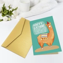 1Pc Funny Llama Birthday Card For Friend, Hilarious Birthday Card For Women Men, The Birthday Llama Will Be Watching You Today... School Supplies,Back To School
