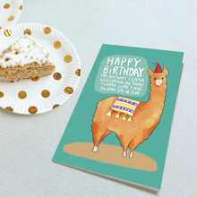 1Pc Funny Llama Birthday Card For Friend, Hilarious Birthday Card For Women Men, The Birthday Llama Will Be Watching You Today... School Supplies,Back To School