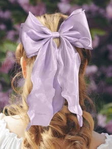 Bộ 2/4 phụ kiện tóc nữ, dây buộc tóc nơ lưới nhiều màu sắc với phần đuôi uốn cong, kẹp tóc nơ thanh lịch, nhẹ nhàng, phù hợp để sử dụng hàng ngày, phụ kiện thời trang. - Nhiều màu - Xem 4