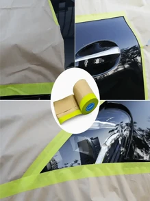2 Rollen Vorgestrichenes Abdeckpapier zum Malen, Klebeband und drapieren für Maler, Schutzpapierrollen mit Farb-Haftkleber zum Abdecken von Fußleisten, Rahmen, Autos und Karosserien