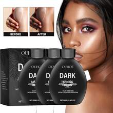 1pc 100ml/3.38 Fl Oz Dark Black 3000X Tanning Lotion, Natural Glow, For All Skin Types, Enriched With Vitamin E, Moisturizing, Non-Greasy, Long-Lasting Effect, Suitable For All Beige Skin Types, Easy To Apply, Tanning+Sunless Tanners - màu đen - Xem 2