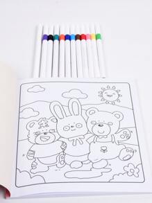 1pc Cozy Friends:Easy Coloring Book For Adults And Teens, Colouring Book Super Cute Designs Of Cozy, Hygge Spaces For Relaxation (Cozy Spaces Coloring) .Back To School A Relaxing Gift For Friends, Couples, And Family
