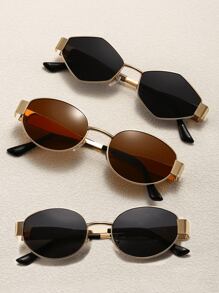 4 pièces / 3 pièces / 2 pièces / 1 pièce Lunettes de mode ovales en métal de style rétro européen et américain, lunettes en forme de diamant, lunettes semi-circulaires, style rétro populaire et polyvalent, convenant aux hommes et aux femmes, pour les vacances, les loisirs, les accessoires de plage, l'utilisation quotidienne et les activités de plein air pour les vacances d'été à la plage, les sorties, les voyages