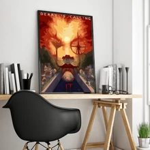WB 1/10PCS Horror Film It Pennywise Clown Vintage Posters DIY Room Bar Cafe Room Wall Art Decor Painting Wall Pictures For Living Room Decoration Classic Cartoon Bedroom Decoration - Frameless