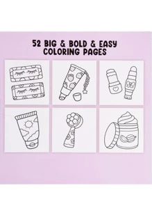 1pc Glow Cosmetics :Easy 52pagaColoring Book For Adults And Teens, Colouring Book Super Cute Designs Of Cozy, Hygge Spaces For Relaxation (Cozy Spaces Coloring) .Adult Stress Relieving Coloring Book With The Theme Of Stress Relieving Coloring Book