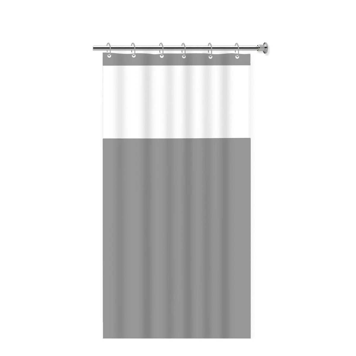 Plain Shower Curtain With Visor For Bathroom, Anti-Mildew, Assorted Colors, Includes Hooks