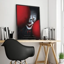WB 1/10PCS Horror Film It Pennywise Clown Vintage Posters DIY Room Bar Cafe Room Wall Art Decor Painting Wall Pictures For Living Room Decoration Classic Cartoon Bedroom Decoration - Frameless