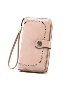 1 件复古 RFID PU 皮革钱包，带纽扣装饰，腕带钱包，适合商务休闲，男女通用 - 彩色 - 查看 16