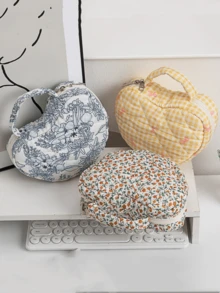 A Fresh And Simple, Highly Attractive Girly Fashion Handbag-Style Cosmetic Bag. The Small And Exquisite Floral Pattern Makes It A Convenient And Portable Storage For Cosmetics And Toiletries, Suitable For Dates, Parties, Shopping, Photography, And More. This Versatile Makeup Bag Can Be Used As A Cosmetic Bag, Vanity Case, Storage Bag, Toiletry Bag, Desktop Organizer, Or Makeup Pouch. - Multicolor - View 7