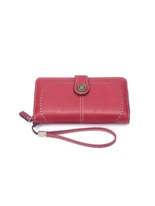 1 件复古 RFID PU 皮革钱包，带纽扣装饰，腕带钱包，适合商务休闲，男女通用 - 彩色 - 查看 6