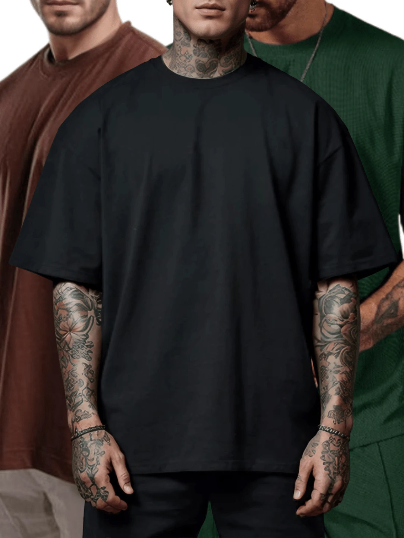 Kit 3 Oversized T-Shirts Streetwear Cotton Oversize Shirt Blouse 100% Cotton Street Fashion