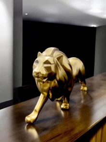 Large Lion Resin Ornament 22cm - 棕色 - 查看 3