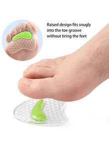1 Pair GEL Honeycomb Forefoot Cushion Pads For High Heels, Soft Shock-Absorbing Particles Textured Anti-Slip Insoles, Shock-Absorbing Forefoot Pad,Comfortable Slip-Resistant