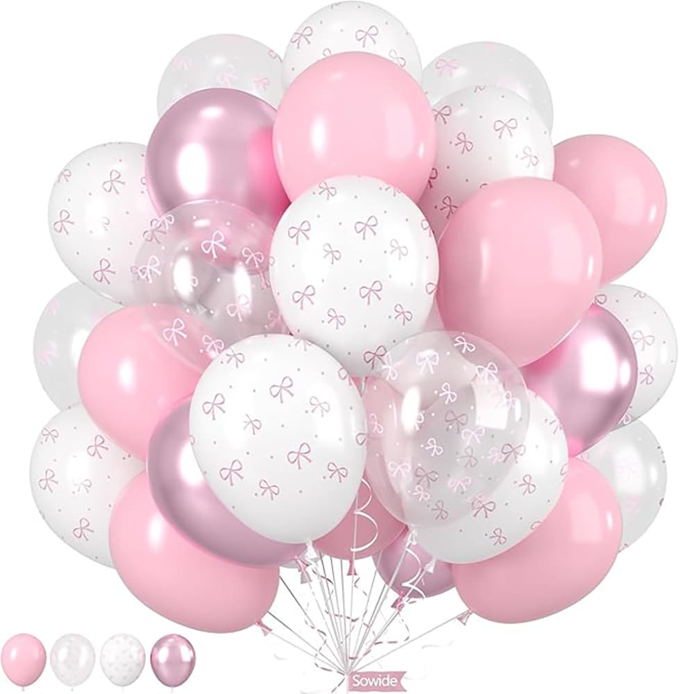 1 Set (24 piezas) Globos con moño de 14 pulgadas, combinación romántica, cálida y bonita, adecuada para el Día de San Valentín, declaración de pareja, fiesta de cumpleaños, decoración de escena, decoración de boda, decoración de fotos, decoración de Año Nuevo