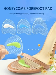 1 Pair GEL Honeycomb Forefoot Cushion Pads For High Heels, Soft Shock-Absorbing Particles Textured Anti-Slip Insoles, Shock-Absorbing Forefoot Pad,Comfortable Slip-Resistant