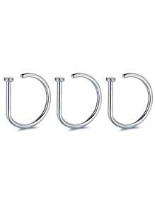 D-förmige Nasenpiercing-Imitate, Edelstahl Clip-On Nasenringe für Frauen & Männer, ohne Piercing notwendig, perfekt für Valentinstag, Muttertag, Geburtstage, Partys, Festivals, Cosplay und den täglichen Gebrauch