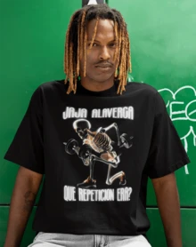 Playera Oversize Para Hombre Calacas Chidas "Que repeticion era" Algodón