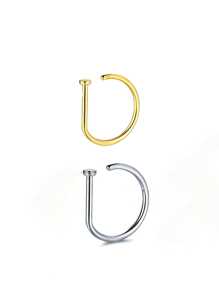 D-förmige Nasenpiercing-Imitate, Edelstahl Clip-On Nasenringe für Frauen & Männer, ohne Piercing notwendig, perfekt für Valentinstag, Muttertag, Geburtstage, Partys, Festivals, Cosplay und den täglichen Gebrauch