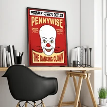 WB 1/10PCS Horror Film It Pennywise Clown Vintage Posters DIY Room Bar Cafe Room Wall Art Decor Painting Wall Pictures For Living Room Decoration Classic Cartoon Bedroom Decoration - Frameless