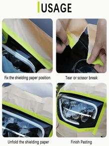 2 Rollen Vorgestrichenes Abdeckpapier zum Malen, Klebeband und drapieren für Maler, Schutzpapierrollen mit Farb-Haftkleber zum Abdecken von Fußleisten, Rahmen, Autos und Karosserien