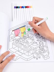 1本小角落:42页温馨简易涂色书【可爱】儿童涂鸦绘画书,包含各种可爱动物图案,蒙特梭利绘画玩具,创意礼物。线条清晰,易于涂色。【手绘必备】返校季绘画礼物。适合男孩女孩、青少年儿童的涂色书【绘画套装】设计大胆简洁。儿童婴儿玩具,旅行幼儿感官玩具。 - 彩色 - 查看 6