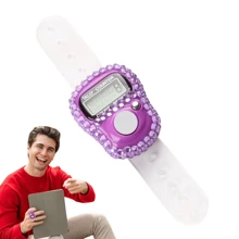 Electronic Finger Counter,LCD Electronic Digital Display,Hand Tally Clicker Counter,Resettable Hand Tally,Manual Lap Record Ring,Number Tracking Ring