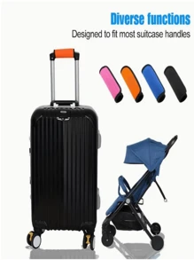1pc Fashion Luggage Handle Wrap - Luggage Tag Identifier, Suitable For Travel, Cruise, Airplane, Fits Most Luggage Handles, Luggage Handle Grip Cover, Trolley Handle Sleeve, Mobility Aid Handle, Wheelchair, Elderly Grab Bar, Stroller Handle Protection, Random Color