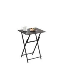 Black 2-Piece Folding TV Tray Table No Assembly Required Portable Sofa Side Table, Industrial Snack Table For Small Spaces, Space-Saving Easy To Fold Wood Rustic - 1 - View 3