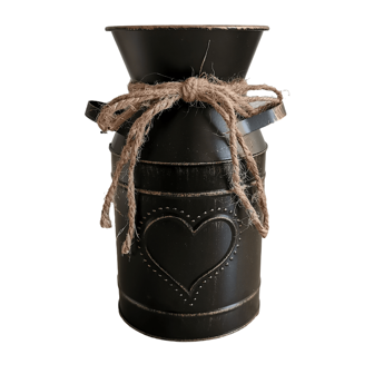 1pc Retro Distressed Metal Vase Milk Jug Decorative Vase