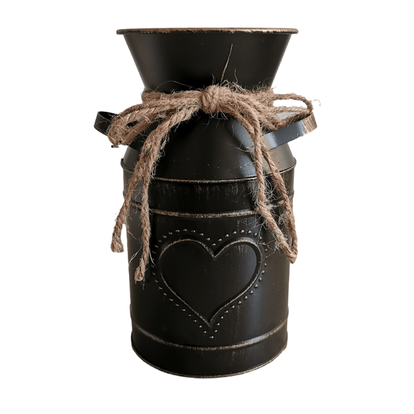1pc Retro Distressed Metal Vase Milk Jug Decorative Vase