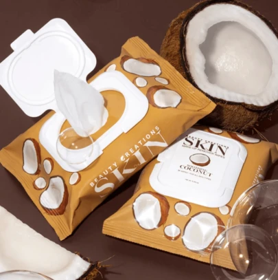 Toallitas desmaquillantes faciales Beauty Creations limpieza refrescante frutas naturales 30 piezas remoción maquillaje suave piel fresca cuidado facial diario