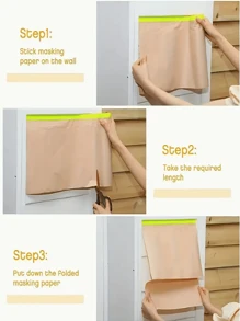 2 Rollen Vorgestrichenes Abdeckpapier zum Malen, Klebeband und drapieren für Maler, Schutzpapierrollen mit Farb-Haftkleber zum Abdecken von Fußleisten, Rahmen, Autos und Karosserien