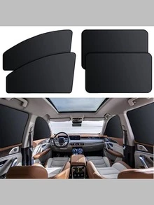 通用汽车侧窗遮阳帘磁性隐私百叶窗车用遮光窗帘适用于露营睡觉午睡婴儿儿童哺乳换衣服 - 黑色 - 查看 9