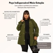 Plus Size Coats - Verde militar - Ver 4