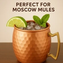 Modern Home Authentic 100% Solid Copper Hammered Mule Mug - Handmade In India - Đồng - Xem 8