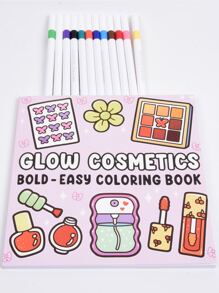 1pc Glow Cosmetics :Easy 52pagaColoring Book For Adults And Teens, Colouring Book Super Cute Designs Of Cozy, Hygge Spaces For Relaxation (Cozy Spaces Coloring) .Adult Stress Relieving Coloring Book With The Theme Of Stress Relieving Coloring Book