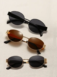4 pièces / 3 pièces / 2 pièces / 1 pièce Lunettes de mode ovales en métal de style rétro européen et américain, lunettes en forme de diamant, lunettes semi-circulaires, style rétro populaire et polyvalent, convenant aux hommes et aux femmes, pour les vacances, les loisirs, les accessoires de plage, l'utilisation quotidienne et les activités de plein air pour les vacances d'été à la plage, les sorties, les voyages