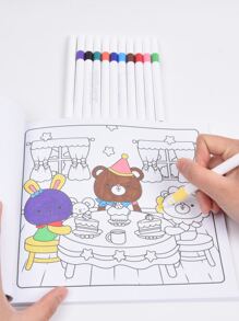 1pc Cozy Friends:Easy Coloring Book For Adults And Teens, Colouring Book Super Cute Designs Of Cozy, Hygge Spaces For Relaxation (Cozy Spaces Coloring) .Back To School A Relaxing Gift For Friends, Couples, And Family