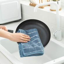 6pcs 30*30cm Oil-Free And Lint-Free Kitchen Dishcloth, Thickened Super Absorbent Dishcloth, Tablecloth, Hand Towel, Scouring Pad