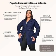Plus Size Coats - Navy Blue - View 4