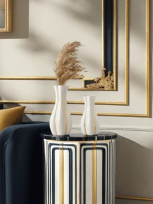 1 chiếc bình gốm hình nón cỡ nhỏ thích hợp cho lối vào phòng khách, bệ cửa sổ, mặt bàn, nhiều loại đồ trang trí cảnh, cắm hoa, bình hoa - Nhiều màu - Xem 2