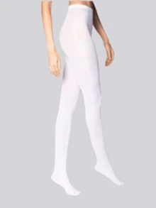 Selene Women's Basic Elastane 40 Thread Tights 9650 - White - View 3