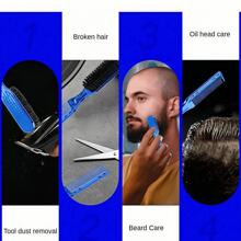 Peigne multifonctionnel pour hommes, brosse à cheveux pour hommes, outils et accessoires capillaires pour hommes, peigne convenant aux hommes. Une brosse à double usage pour la coiffure et la mise en forme de la barbe, avec un design de peigne et de brosse. Un peigne à double usage pour coiffer les cheveux naturels et les sourcils. Outils capillaires, produits capillaires et accessoires pour les essentiels de voyage de salon de coiffure. Outil de mise en forme de la barbe pour hommes, peigne à texture de brosse, outil de coupe de cheveux, peut prendre soin de la barbe et peigner les cheveux
