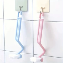 1pc Blue V-Shaped Toilet Brush: Innovative S-Shaped Curved Design For Efficient Cleaning Of The Toilet Bowl.