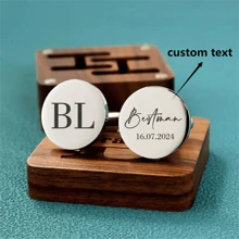 Custom Groomsmen Groom Best Man Cufflinks Gifts, Wedding Cufflinks, Personalized Cufflinks Wedding Favors Cufflinks, Wedding Gifts, Father's Day, Graduation Season, Best Wishes, Commemorative Brooches, Holiday Gifts For Dad/Mom, Mother's Day, Gifts For Good Friends, Birthday Gifts, Exquisite Gifts, Gifts For Good Sisters