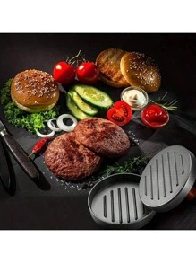 1pc Premium Non-Stick Burger Press Patty Maker With Separator Paper - Easily Make Perfect Patties, Burgers, Meat Loaf, Cheese And Veggie Patties - Ideal For Grilling, BBQ, Griddle And Broiler Cooking