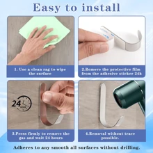 4pcs/6pcs J-Shape Adhesive Hooks, Strong Sticky Door Back Hangers For Clothes, Hats, Handbags, No Drilling Wall Hooks, Home Organizer Tools