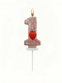 Velas numéricas criativas com tema de morango de 0 a 9, decoração com glitter misto, velas para bolo de aniversário, artigos para festas com atmosfera, adequadas para festas de aniversário, festa de revelação de gênero, festa de inauguração, festa de casamento, festa monocromática, noite das mulheres, festa temática de morango, itens essenciais para 1º a 100º aniversário