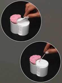 1 Pc Cotton Pad Holder, Cotton Swab Holder, Desk Organizer, Bathroom Organizer, Clear Storage Box, Space Saving, Easy To See, Dustproof And Waterproof, Easy To Clean, Suitable For Vanity, Bathroom, Bedroom, Etc., Make Your Desktop Tidy And Organized