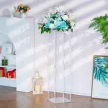 1 مجموعة من حامل الزهور الاكريليك الشفاف متعددة الأحجام وارتفاعات مختلفة، بتصميم فرنسي رومانسي مربع وأسطواني طويل، مناسب لحفلات الزفاف والأعياد وأعياد الميلاد والتخرج والعودة إلى المدرسة، ديكور خارجي - شفاف - مشاهدة 7